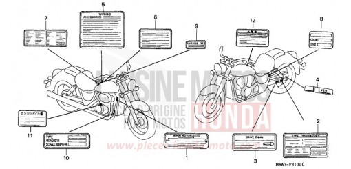 CAUTION LABEL VT750CW de 1998